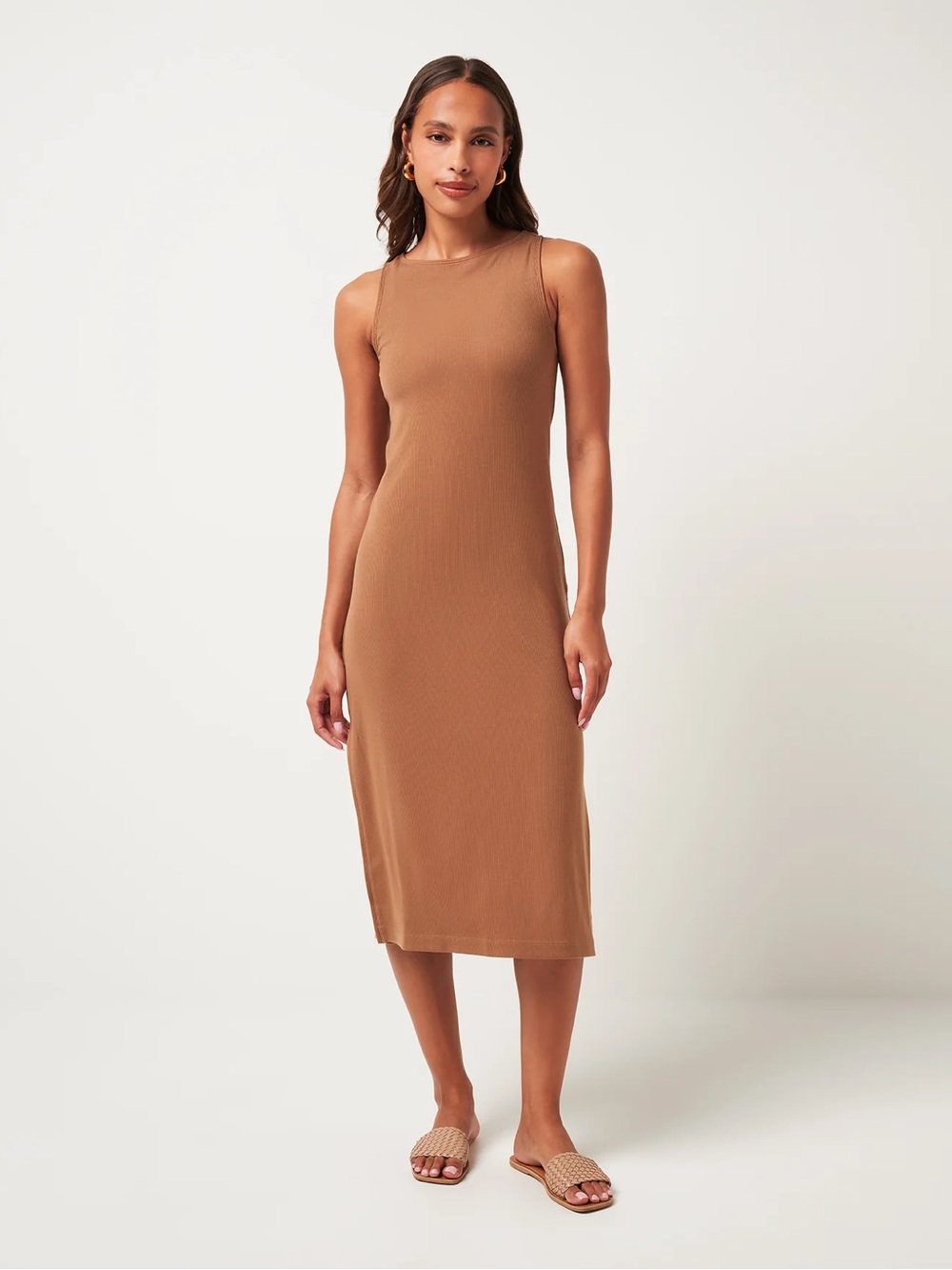 NWT- Travis Mathew Cloud Rib Hadley Wood Dress, Chestnut, Large
